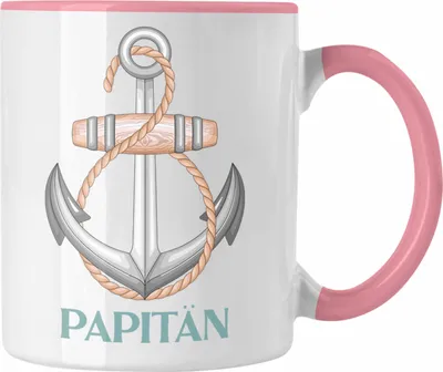 Produktbild von Trendation - Kapitän Tasse Geschenk für Papa Vater Papitän Geschenkidee zum Vatertag Bester Vater (Rosa)