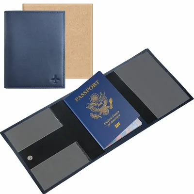 Immagine prodotto di Portafoglio per passaporto - Pelle blu - Protezione