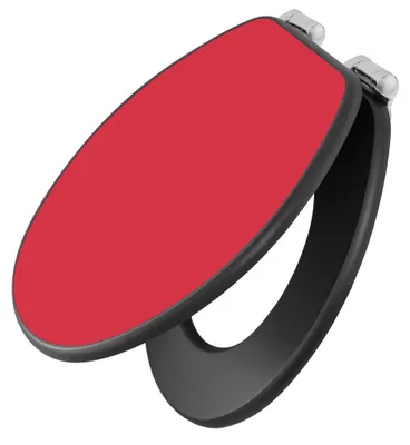 Produktbild von banjado Design WC Sitz Anthrazit mit Absenkautomatik MDF - Feuerrot - hochwertiger MDF Klodeckel/WC-Sitz mit Universal Scharnieren für alle gängigen Toiletten [TDA-0012]