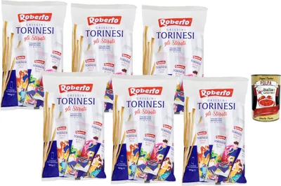 Produktbild von Italian Gourmet Grissini italienische Brotstangen 6×350 g (knusprige Torinesi Brotsticks, ideal für Antipasti, Aperitif & Party) + Italian Gourmet Polpa