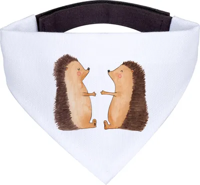Produktbild von Mr. & Mrs. Panda Halstuch Hund Igel Liebe - Weiß - Geschenk, Hunde Hals Tuch, Freundin, Bandana, Hochzeitstag, Dreieckstuch, Partner, für