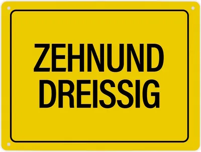 Produktbild von Metallschild XL mit Spruch: Zehnunddreißig Schild Blechschild Aluminiumschild