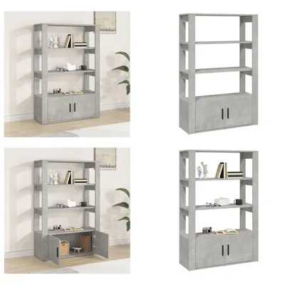 Obrázek produktu pro vidaXL Příborník betonový šedý 80x30x119,5 cm materiál na bázi dřeva - Příborník - Příborníky - Skříňka - Úložná skříňka