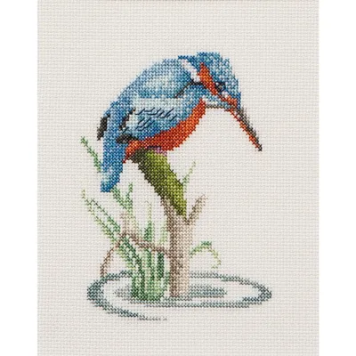 Image de Kit de point de croix Thea Gouverneur 'Kingfisher Aida', 13x16cm