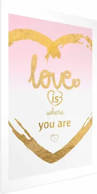Produktbild von Posterpapier Poster - Love Is Where You Are 60x90 cm Text m-A-0916-ao-a