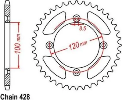 Immagine prodotto di Pignone 47 Z passo 428 per SUZUKI RM 85 02-08 Pignone posteriore