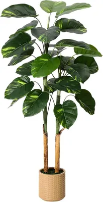 Produktbild von Künstliche Scindapsus Aureus Pflanze 150 cm - Realistische Pothos Bodenpflanze mit Stämmen & Topf für Zuhause & Büro