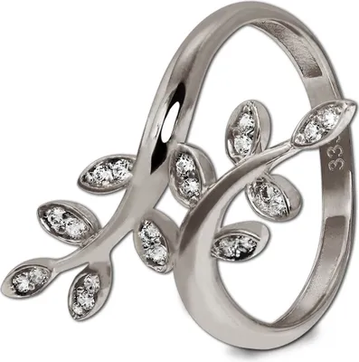 Produktbild von GoldDream Ring Damen Gr. 60 Ranke 333er Weißgold silber, weiß Schmuck D2GDR515J60