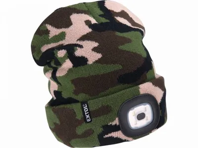 Obrázok produktu pre Čiapka maskáčová s čelovým svetlom LED 4x45lm