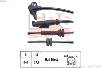 Produktbild von EPS ABS Sensor Raddrehzahl für OPEL Corsa D Schrägheck (S07) 1.960.086