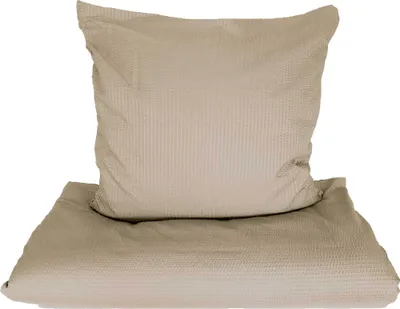 Produktbild von aboutyourhome bettwäsche Mikrofaser Seersucker Bettwäsche Uni 2tlg. 135x200 80x80 , Beige
