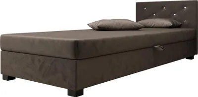 Obrázok produktu pre Pilloline box spring posteľ OLET 80x195 kompletný set s matracom Bonell, čalúnená posteľ so zásuvkami - tmavohnedá, MONOLITH 15