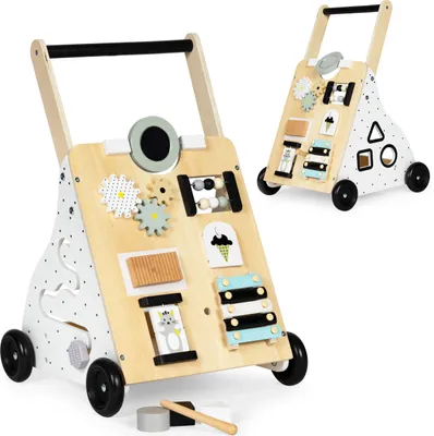 Produktbild von ECOTOYS Lauflernwagen aus Holz für Kinder