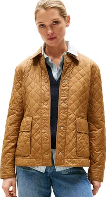 Produktbild von Tommy Hilfiger Damen Steppjacke Padded Nylon Slim Quilted mit Spitzkragen, Braun