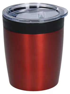 Obrázek produktu pro Hrnek na kávu "Medano" 0,28 l - Termohrnek z nerezové oceli s dvojitou izolací a silikonovým těsněním - Hrnek na cesty s moderním víčkem - Červený