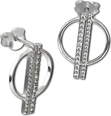 Produktbild von SilberDream weiß Ohrringe Kreis Zirkonia Damen 925 Silber Ohrstecker GSO511W