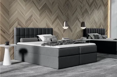 Produktbild von Polsterdoppelbett 180x200 KATE – schwarz + GRATIS-Topper