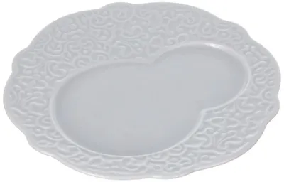 Porzellan-Frühstücksteller 4er-Set, 16 cm, weiß, mit Reliefdekor