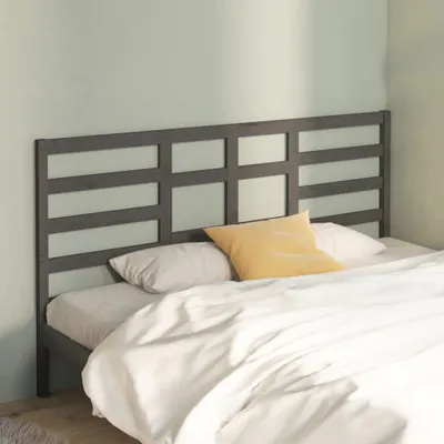 Produktbild von The Living Store Bett-Kopfteil Grau 206x4x104 cm Massivholz Kiefer