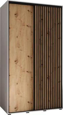 Produktbild von MEBLE KRYSPOL Lanko 1 Schrank mit 2 Schiebetüren  - 235,2x130x60 cm - Weiß Artisan Schwarz