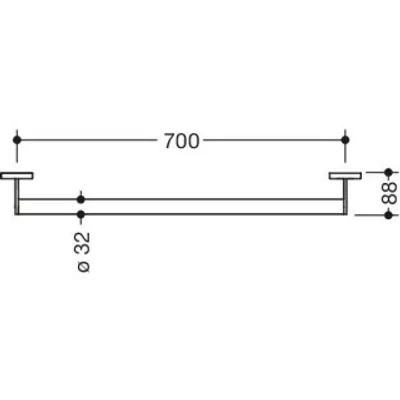 Produktbild von HEWI 900.36.00460 SC Haltegriff, d:32, L:700mm,