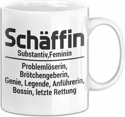 Produktbild von Chefin Tasse Geschenk Schäffin Geschenkidee Für Die Beste Chefin Kaffee-Becher (Weiß)