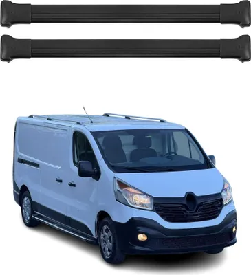 Produktbild von Dachträger Grundtäger für Renault Trafic 2014-2025 75kg Aluminium Schwarz 3 tlg