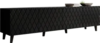 Produktbild von MIRJAN24 TV-Lowboard Asti, Stilvoll TV-Schrank mit 4 Türen, TV-Tisch, Fronten gefräst, Wohnzimmer Kollektion (Farbe: Schwarz)