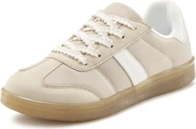 Produktbild von LASCANA Sneaker Schnürschuh, Halbschuh, Freizeitschuh beige/weiß Größe 37