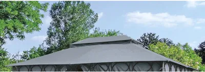 Produktbild von BURI Ersatzdach für Cape Town Garten-Pavillon anthrazit 4x3m Pavillondach Kaminabzug