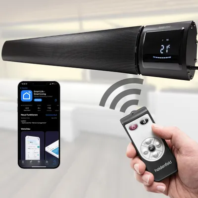 Produktbild von Heidenfeld Dunkelstrahler Inferno DH700 | 3200 Watt - App & WiFi - Fernbedienung - Balkon Heizung - In- & Outdoor - Infrarot Strahler - Bis 20m²