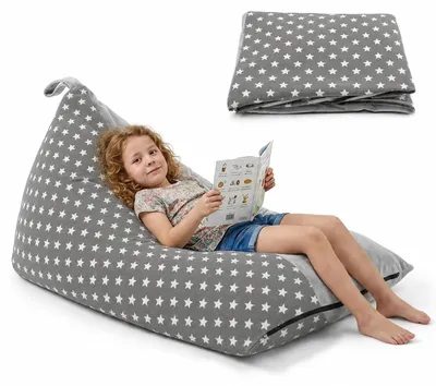 Productafbeelding van Omgoods - Driehoekige Zitzakhoes voor Kinderen en Volwassenen, 127 x 72 cm