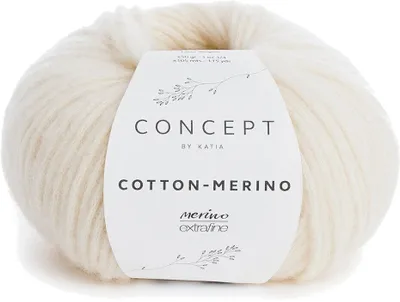 Immagine prodotto di Katia Cotone Merino 100, color ecru, filato per uncinetto