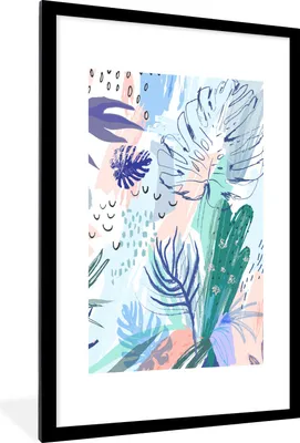 Produktbild von MuchoWow® Gerahmtes Poster Sommer - Blatt - Fleck 60x90 cm - Poster mit Schwarzem Bilderrahmen Wandposter Rahmen Foto Bilder - Dekoration - Wandposter Wohnzimmer - Hochwertig