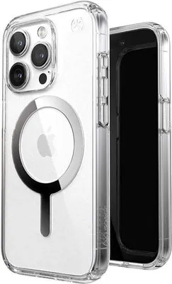 Zdjęcie produktu dla Speck Presidio Perfect-Clear MagSafe - Etui iPhone 15 Pro (Clear / Chrome Finish / Serene Silver)