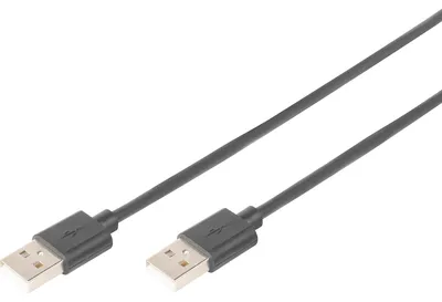 Zdjęcie produktu dla Digitus Kabel połączeniowy USB-A, 1,8 m, 1,8 m, USB A, USB A, USB 2.0, Męska/Męska, Czarny