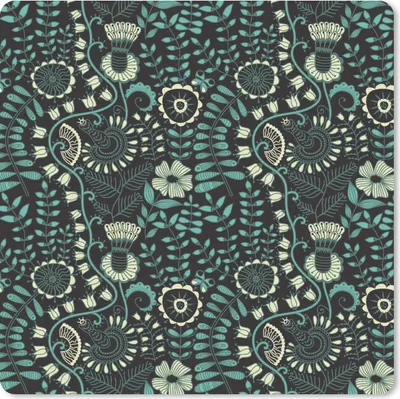Produktbild von MuchoWow® Mauspad Mousepad Blumen - Blau - Muster 30x30 cm - Mousepads - Maus Mat - Pad - Mausunterlage - Gaming