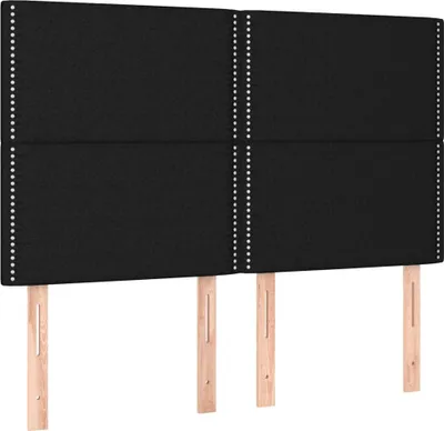 Produktbild von vidaXL Kopfteil Schwarz 144x5x118/128 cm Stoff
