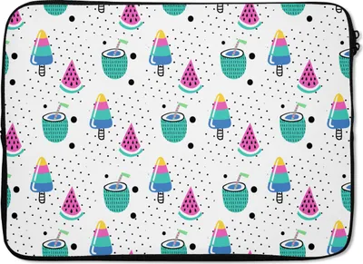 Produktbild von MuchoWow® Laptop Hülle 14 ZollMuster - Eiscreme - Wassermelone Laptoptasche - Laptoptasche - Stoßsicher - Schutzhaube
