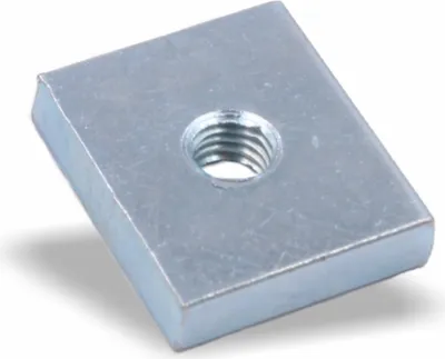 Produktbild von Nutenstein | Gewindeplatte 19x16x4 mm M5 Gewinde mittig | Stahl galvanisch verzinkt