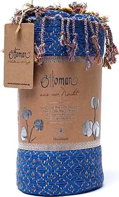 Produktbild von Osmanisches Hamam-Handtuch Dunkelblau – 190 x 90 cm