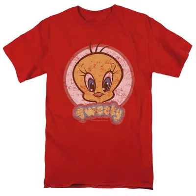 Productafbeelding van Tweety - T-shirt voor heren/dames, uni model, TV37587 (XXL) (Rood)
