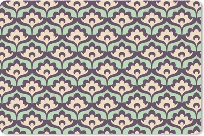 Produktbild von MuchoWow® Mauspad Mousepad Muster - Retro - Blumen 27x18 cm - Mousepads - Maus Mat - Pad - Mausunterlage - Büroartikel - Desk Matten