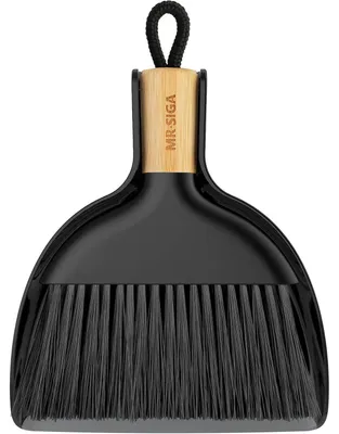 Image de MR.SIGA Mini set pelle et brosse avec manche en bambou noir