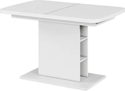 Image de Table de salle à manger Vicco Fenaro Blanc 120x80cm avec compartiments ouverts, Model 56486