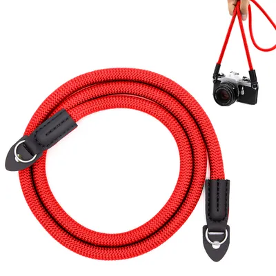 Produktbild von Kameragurt, Vintage, Nylon, Kletterseil, Kamera-Nackengurt für Micro Single und DSLR-KameraRot