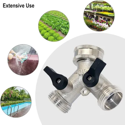 Produktbild von Gartenschlauchverteiler - 2-Wege Y-Ventil - 1 Stück - Messing