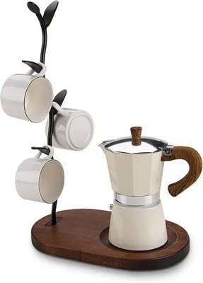 Produktbild von Famanu Becherhalter für die Arbeitsplatte – Tassen- und Kaffeetassenhalter mit 4 Haken – Küchenorganizer – Schwarz