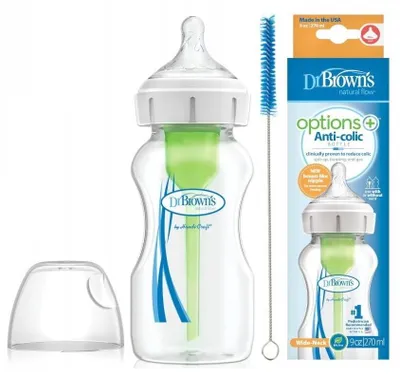 Produktbild von Anti-Kolik-Flasche für Babys, breiter Flaschenhals, Options+ Serie, 270 ml, Dr. Brown's