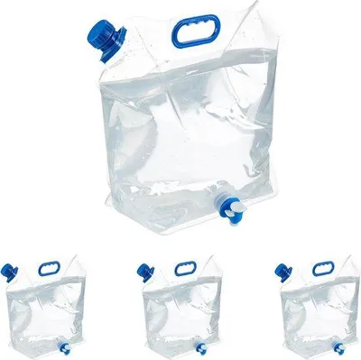 Produktbild von Famanu Faltbare Wasserkanister Set von 4 - 10 Liter - mit Hahn und Griff